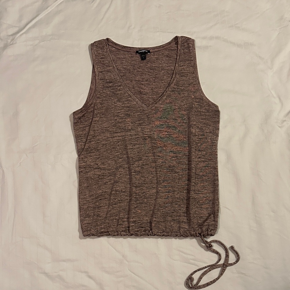 Express Heathered V-Neck sleeveless blouse